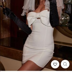 12th Tribe Molly White Bow Mini Dress
